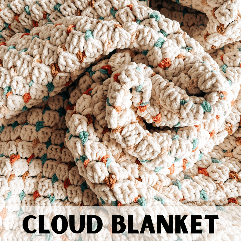 a crochet blanket made out of chenille yarn